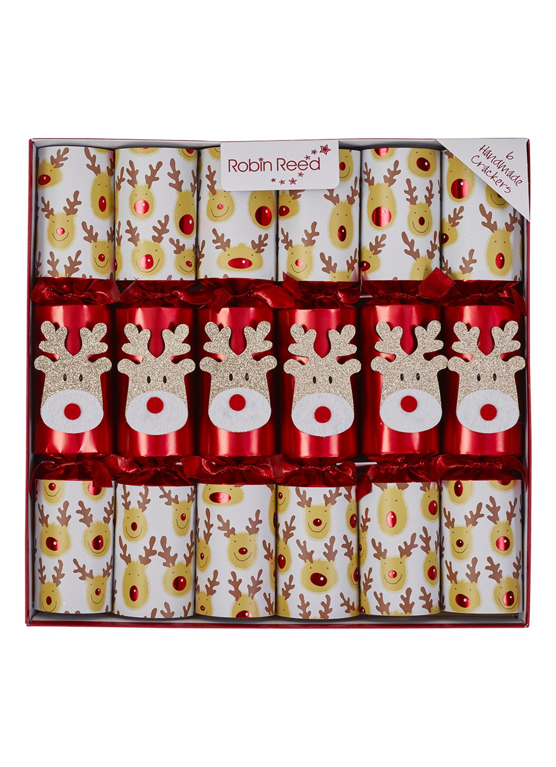 Robin Reed Racing Reindeer kerstcracker set van 6 • Rood • deBijenkorf.be
