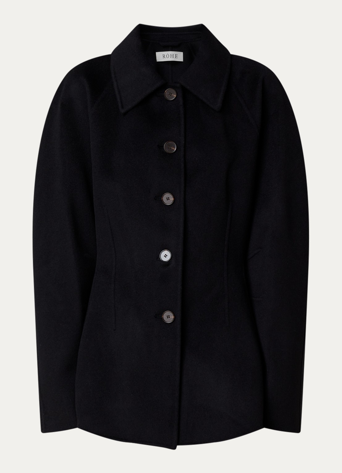 Róhe Blazer in kasjmierblend met steekzakken - voorkant 5 zwart