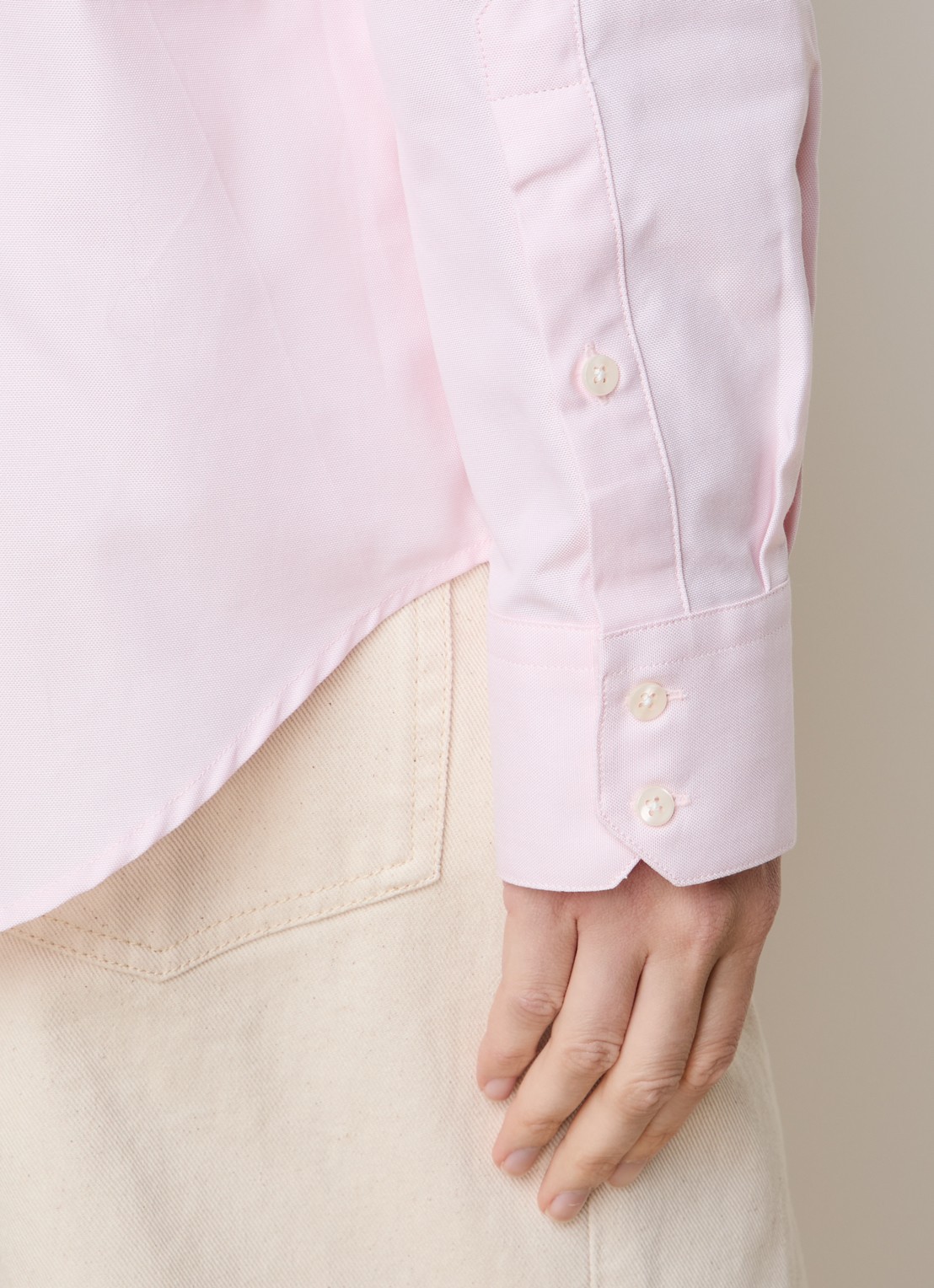 Róhe Blouse met kraag - detail 4 lichtroze