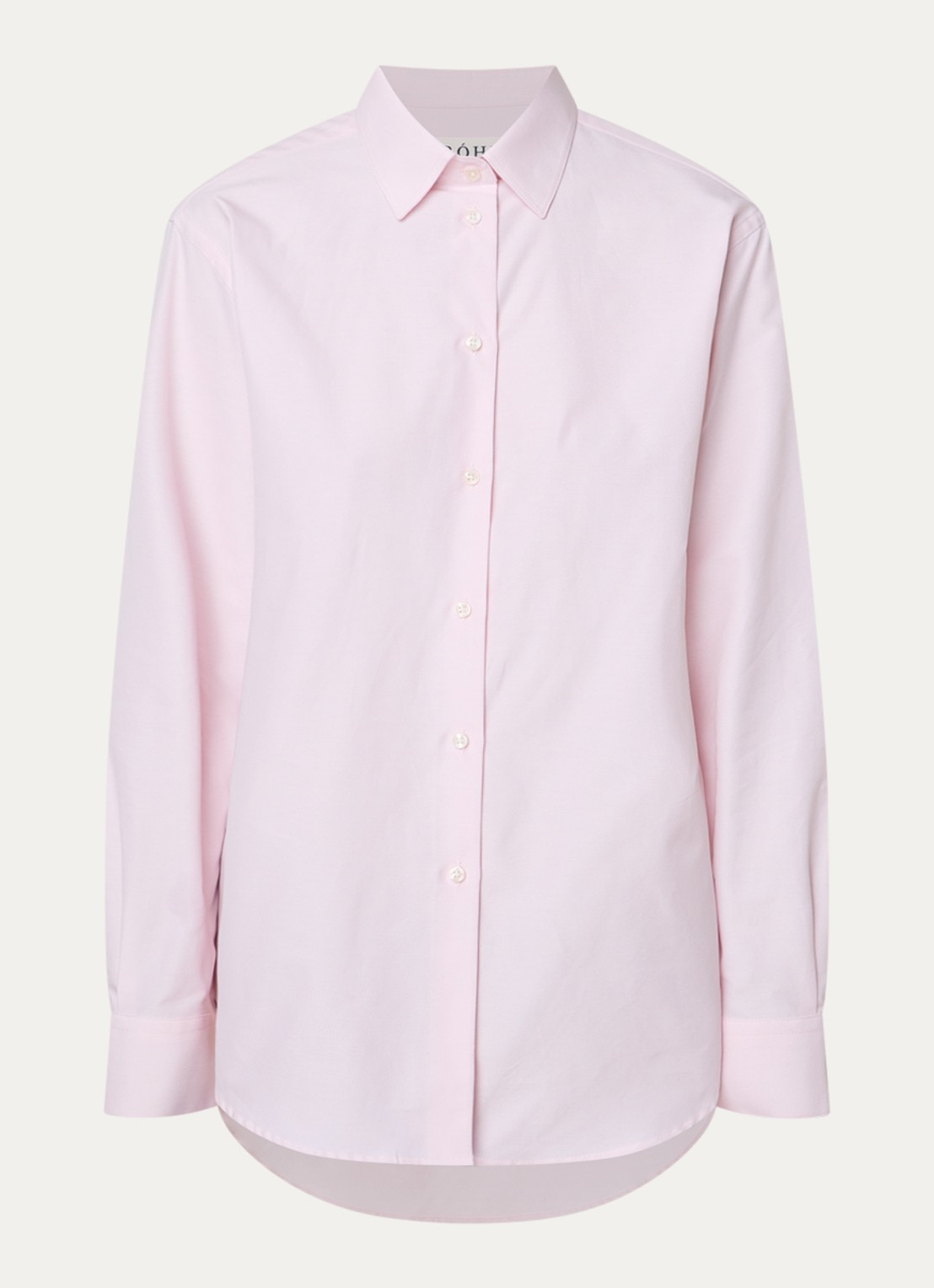 Róhe Blouse met kraag - voorkant lichtroze