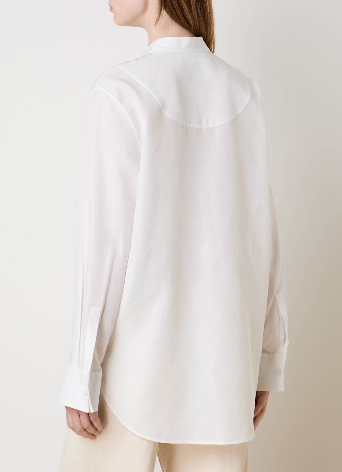 Róhe Blouse met kraag - achterkant 5 gebroken wit