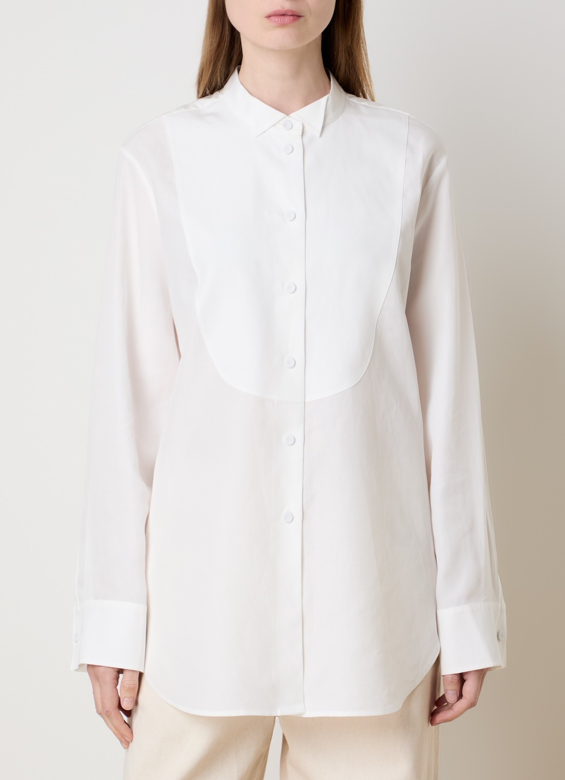 Róhe Blouse met kraag - detail 3 gebroken wit