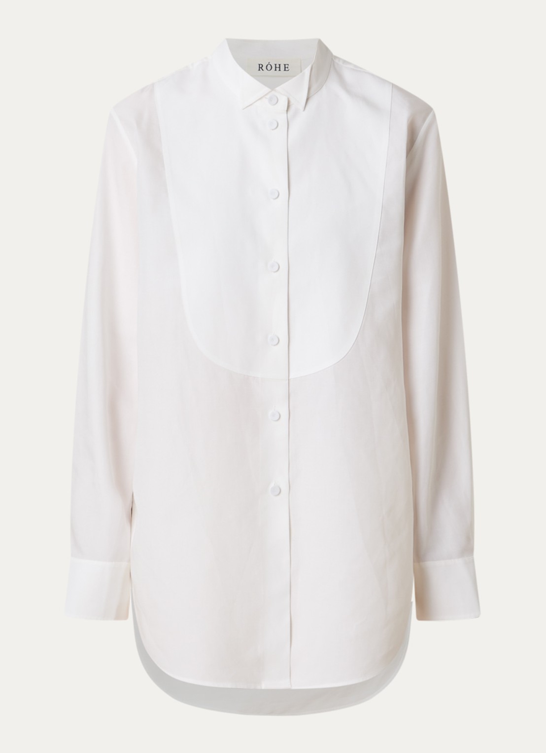 Róhe Blouse met kraag - voorkant gebroken wit