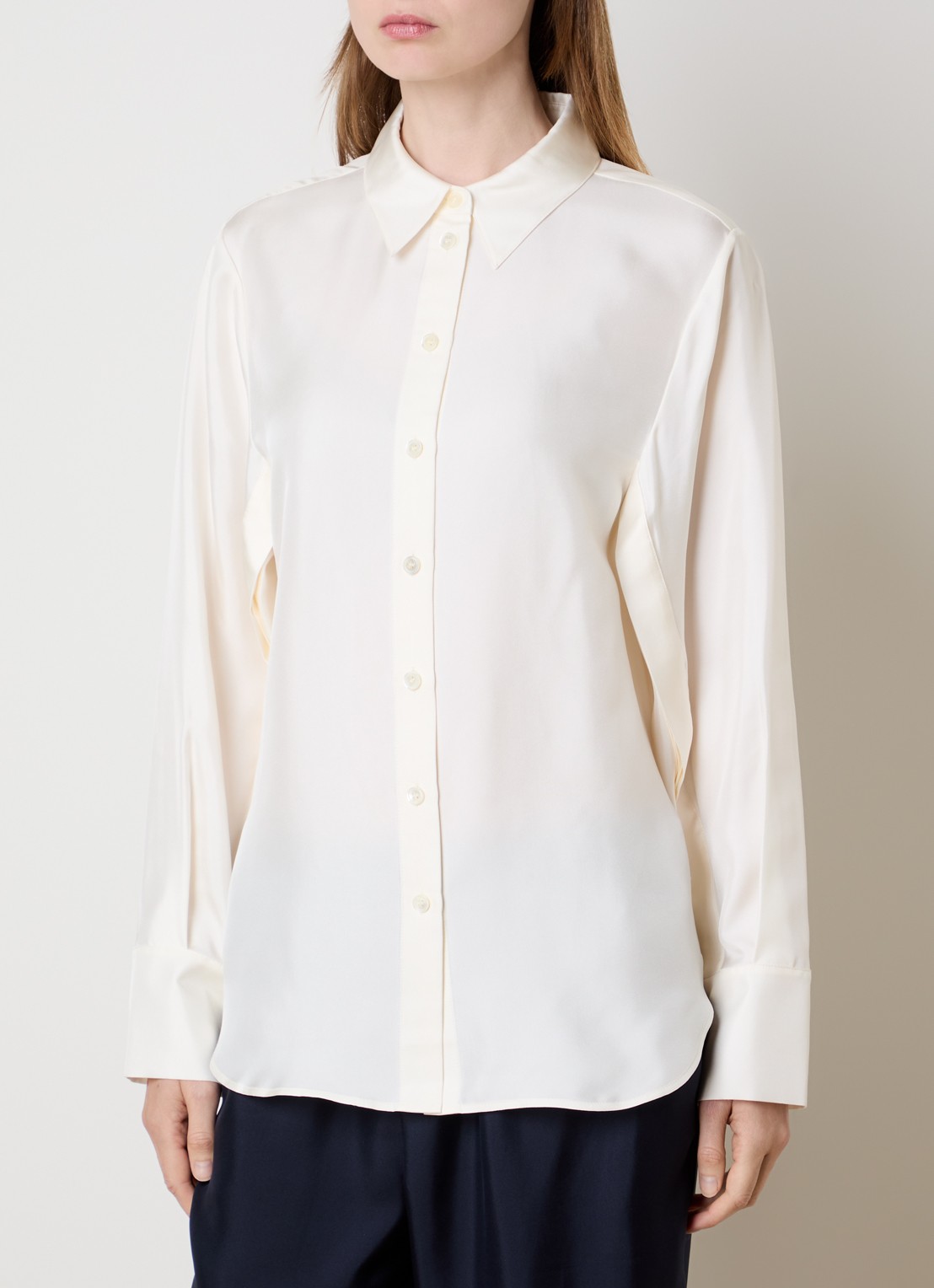 Róhe Blouse van zijde - detail 3 gebroken wit