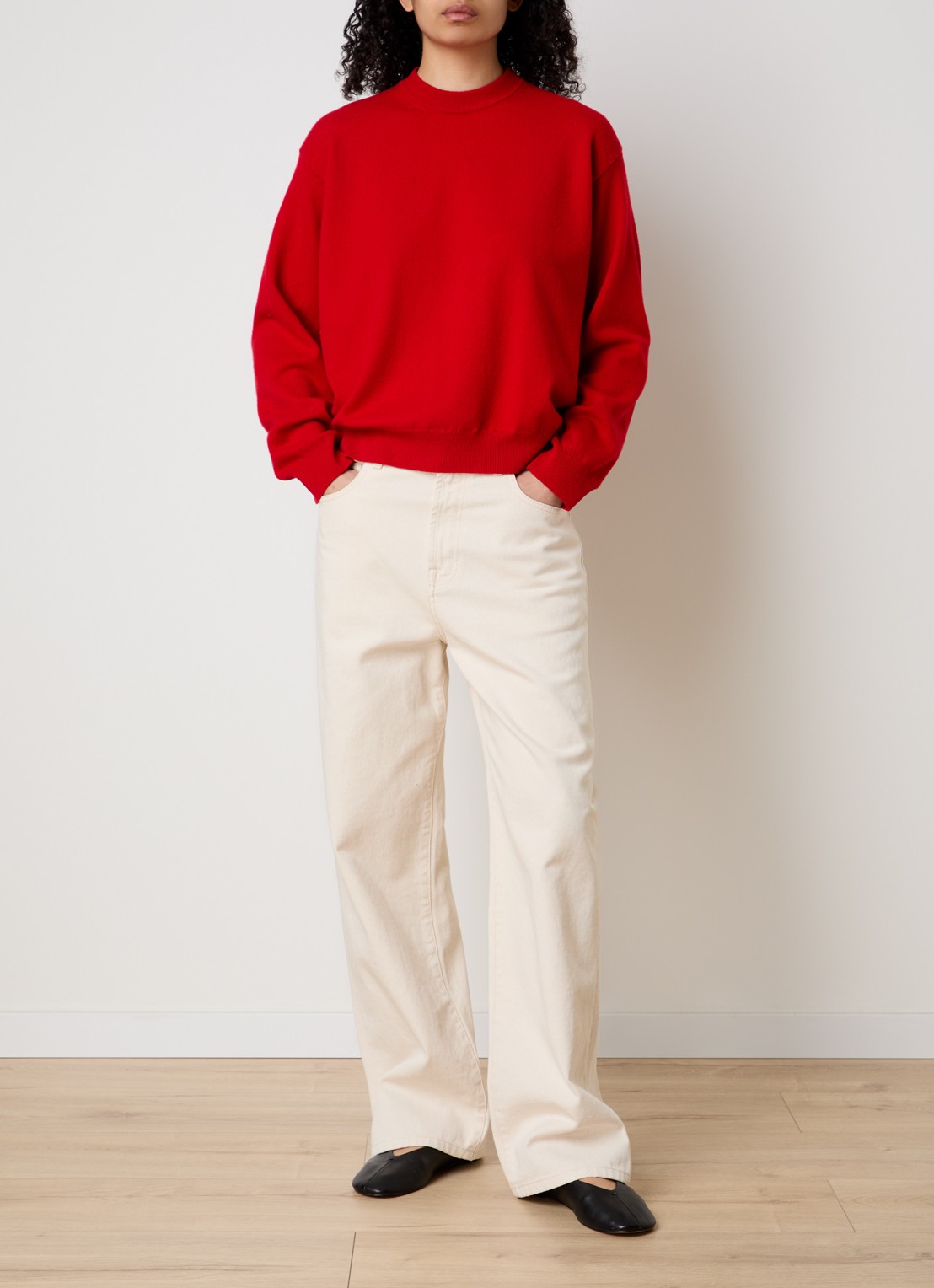 Róhe Fijngebreide pullover in kasjmierblend - voorkant 5 rood