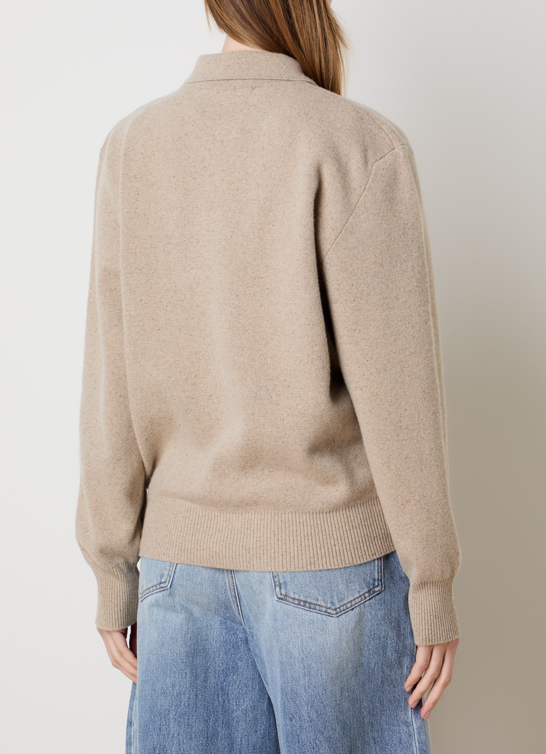 Róhe Fijngebreide trui in zijdeblend - achterkant 5 beige