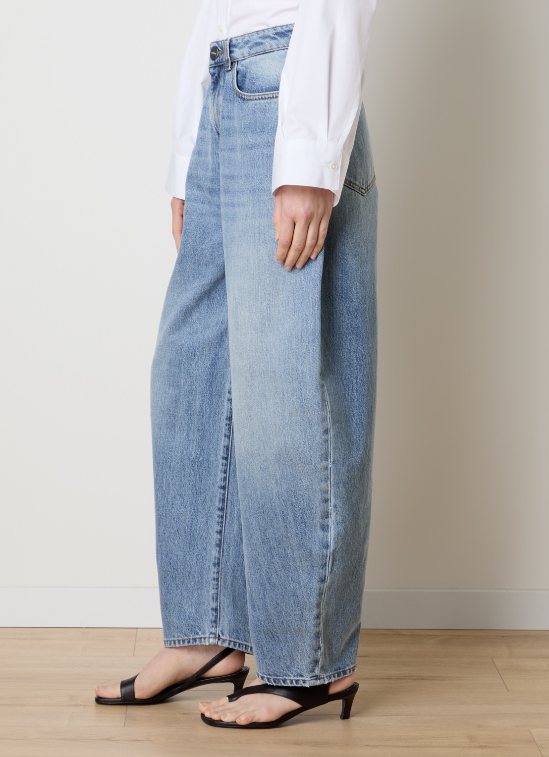Róhe High waist balloon fit jeans met medium wassing - detail 4 indigo