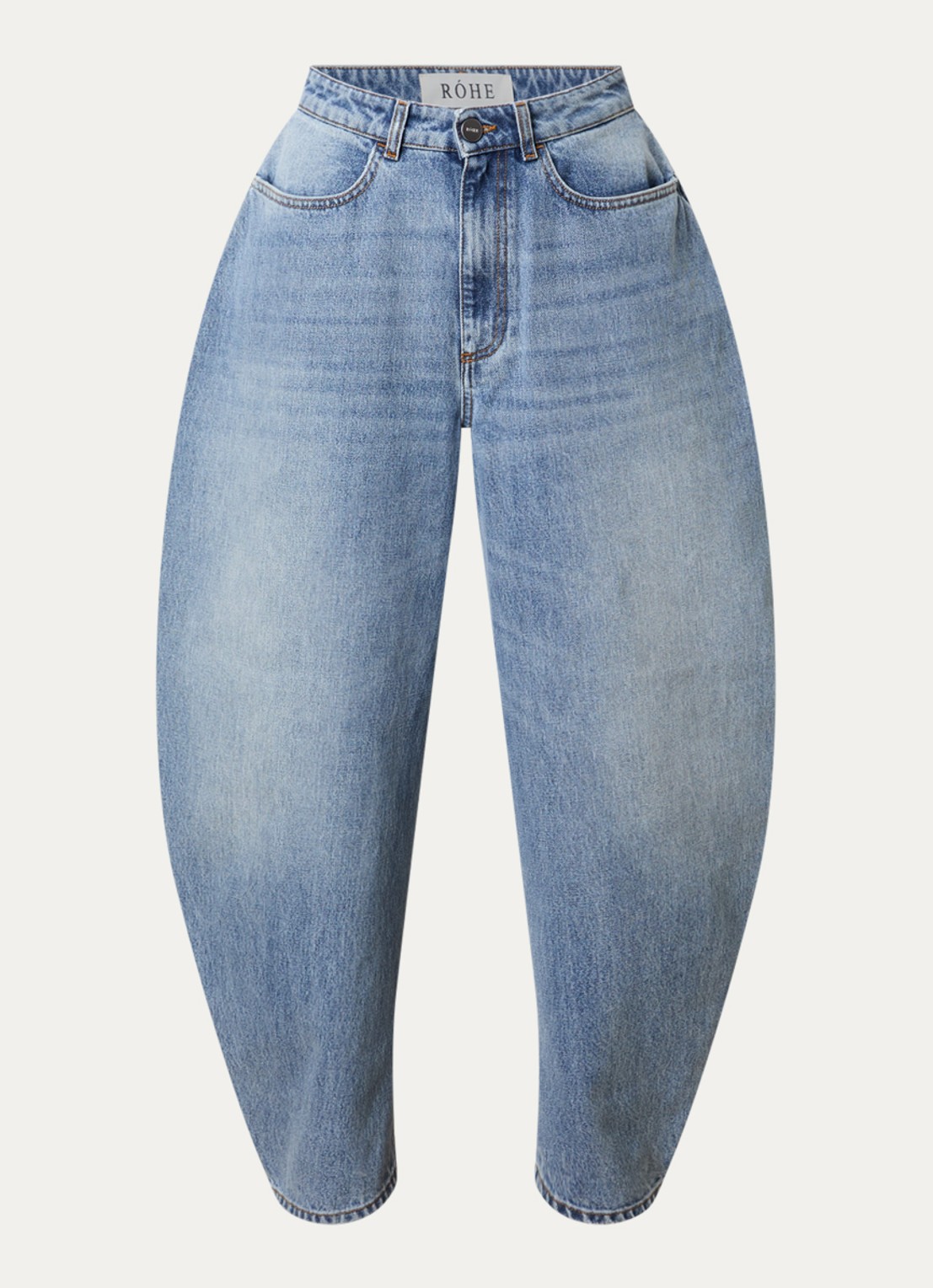 Róhe High waist balloon fit jeans met medium wassing - voorkant indigo