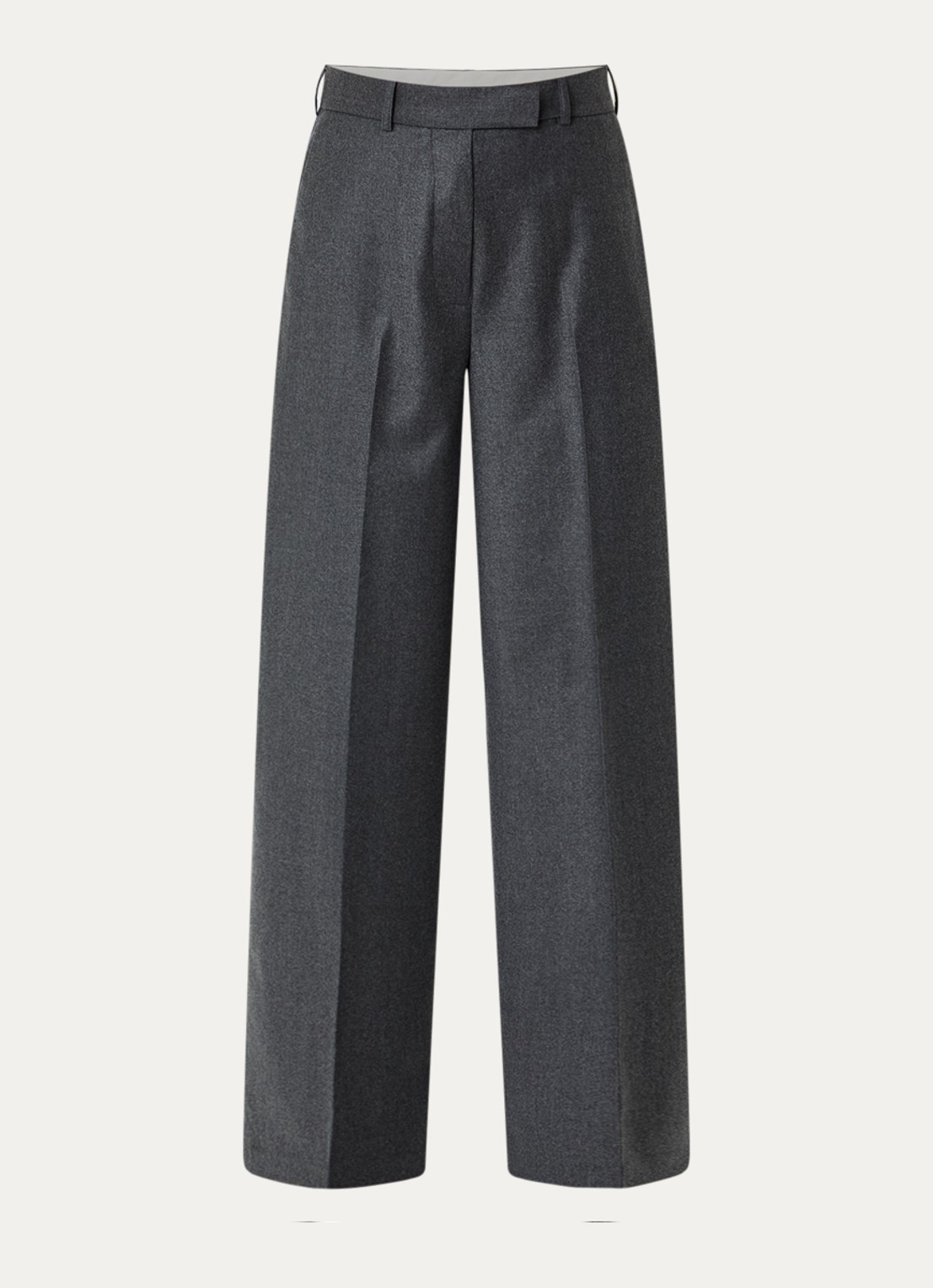 Róhe High waist wide fit pantalon met steekzakken - voorkant donkergrijs