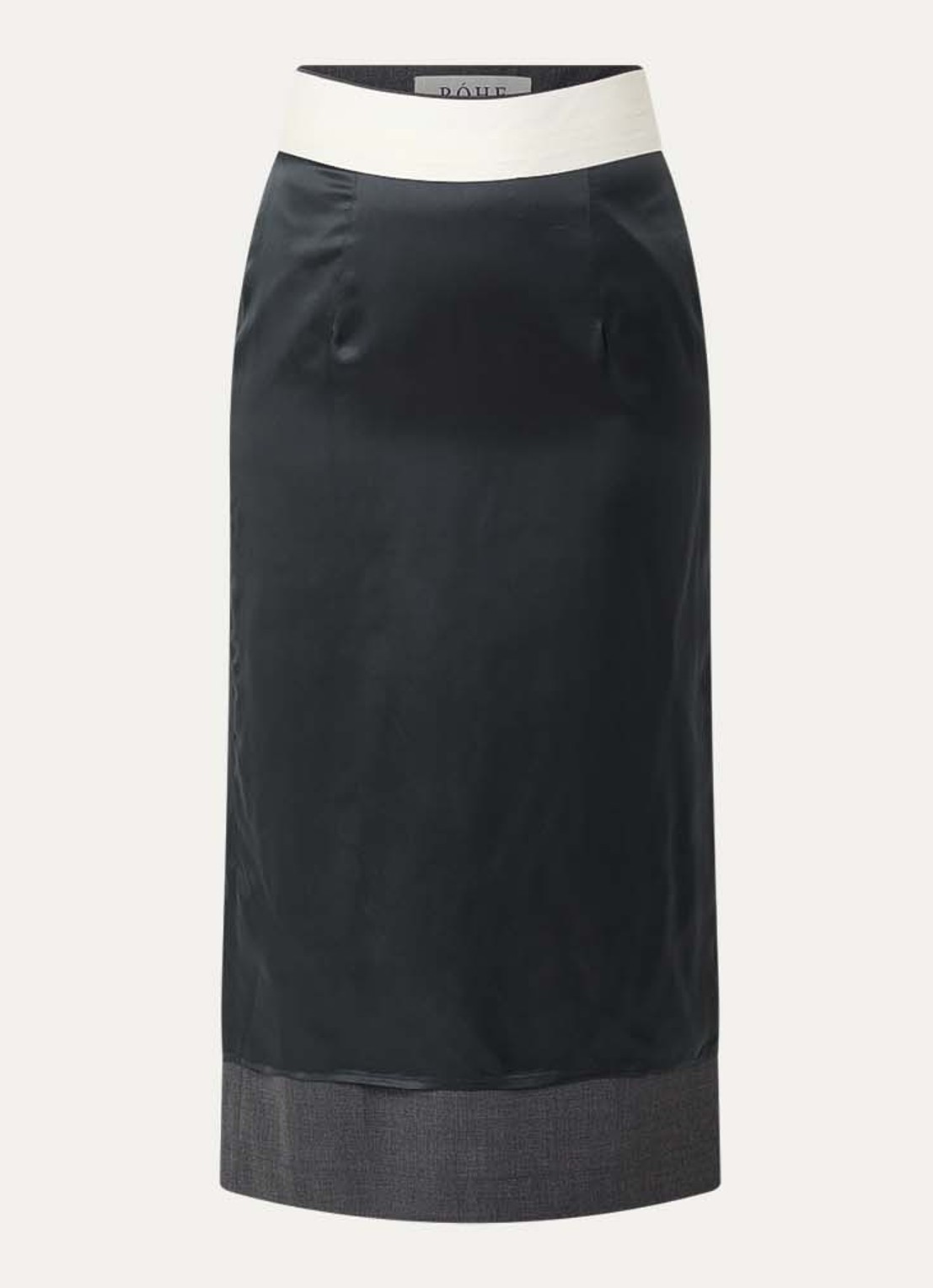 Róhe Inside-Out midi rok in scheerwolblend - voorkant 2 antraciet