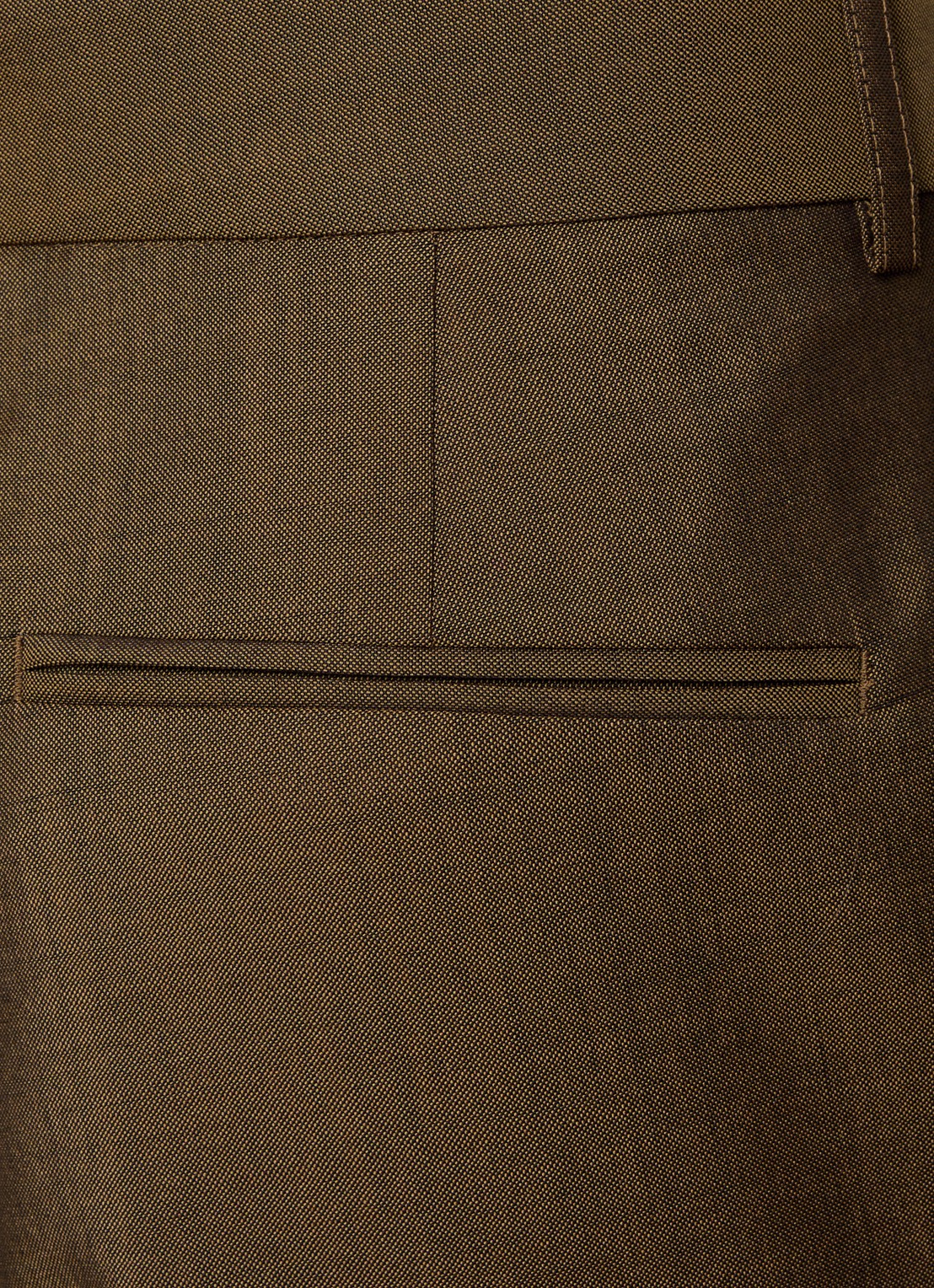 Róhe Mid waist straight fit pantalon in wolblend met persplooi - detail 5 roestbruin