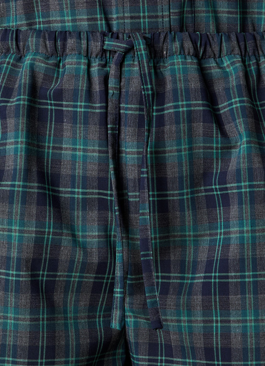Róhe Mid waist wide fit korte broek in wolblend met ruitdessin - detail 4 groen
