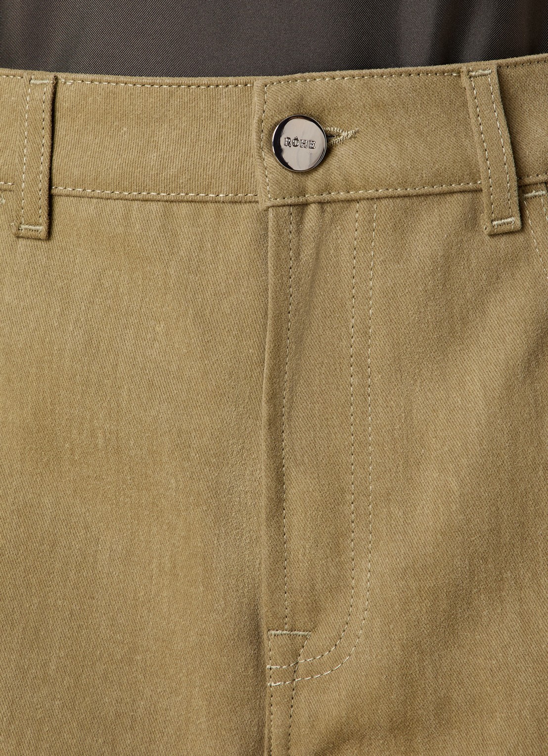Róhe Mid waist wide leg jeans met gekleurde wassing - detail 3 mosterd
