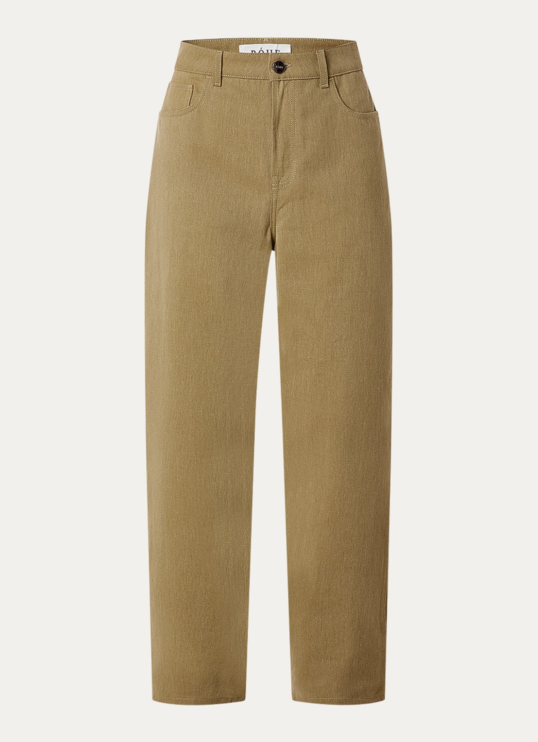 Róhe Mid waist wide leg jeans met gekleurde wassing - voorkant 4 mosterd