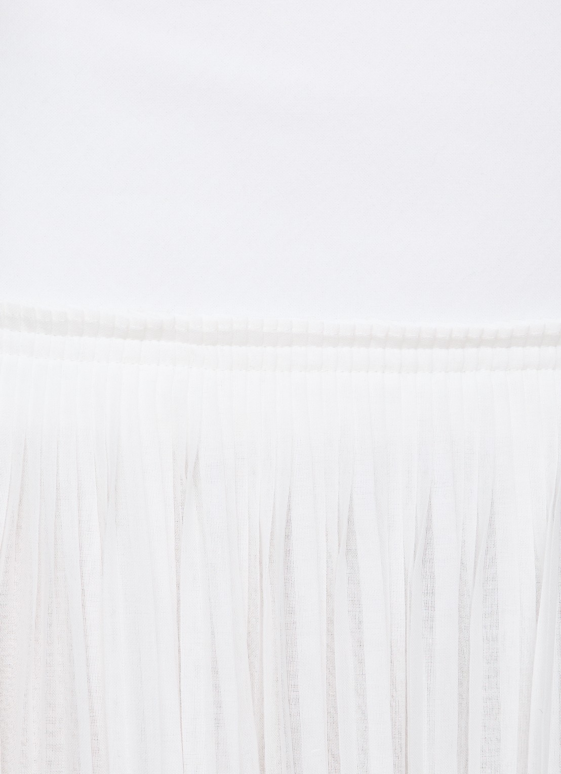 Róhe Midi rok met plooien - detail 4 wit