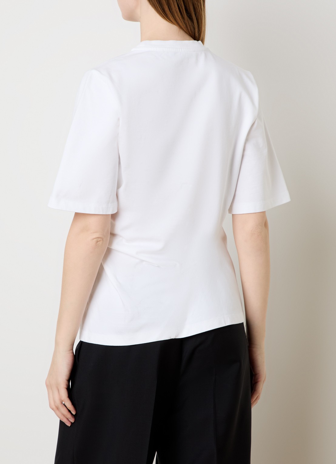 Róhe T-shirt met plooidetail - achterkant wit