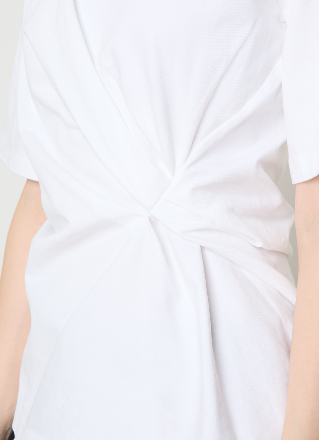 Róhe T-shirt met plooidetail - detail 5 wit