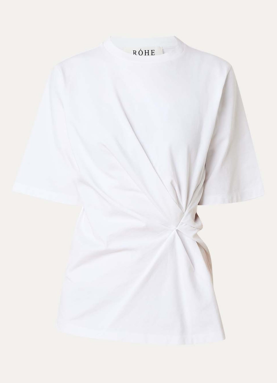 Róhe T-shirt met plooidetail - voorkant 2 wit