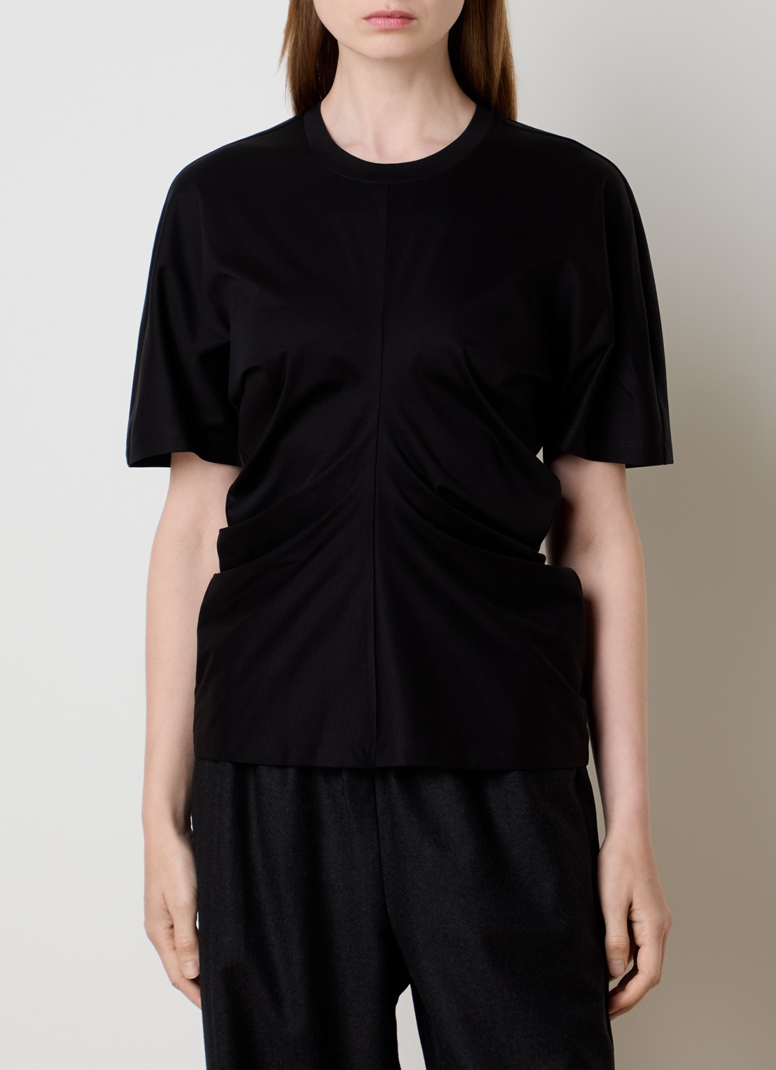 Róhe Top in zijdeblend met plooidetail - detail 4 zwart