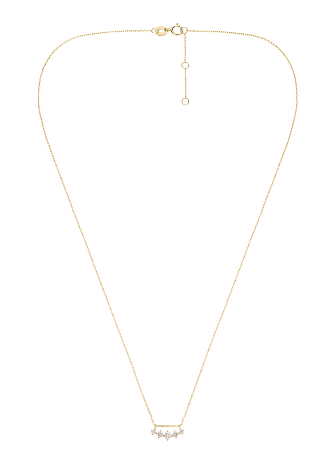 Rosefield 5 Stone ketting van 14 karaat geelgoud - detail 2 goud