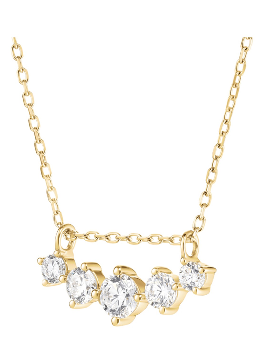 Rosefield 5 Stone ketting van 14 karaat geelgoud - voorkant 4 goud