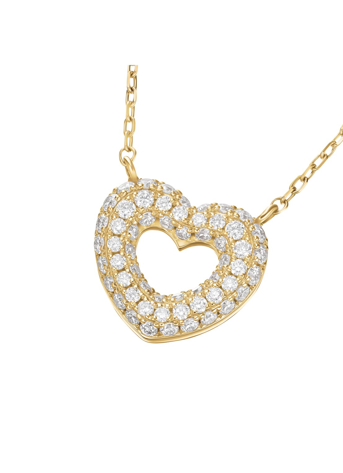 Rosefield Bubble Heart ketting van 14 karaat geelgoud - detail goud