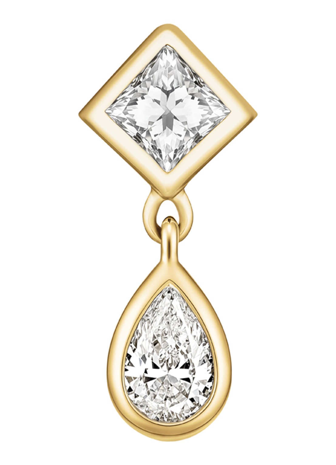 Rosefield Dangling oorstekers van 14 karaat geelgoud - detail 2 goud