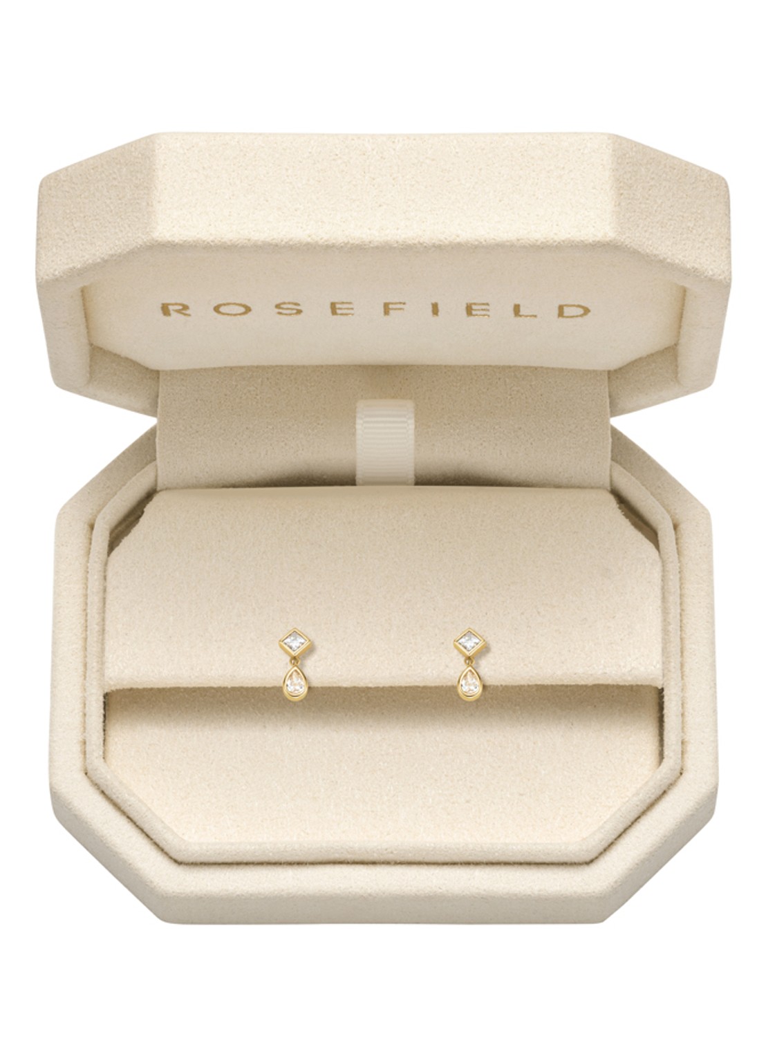 Rosefield Dangling oorstekers van 14 karaat geelgoud - detail 3 goud
