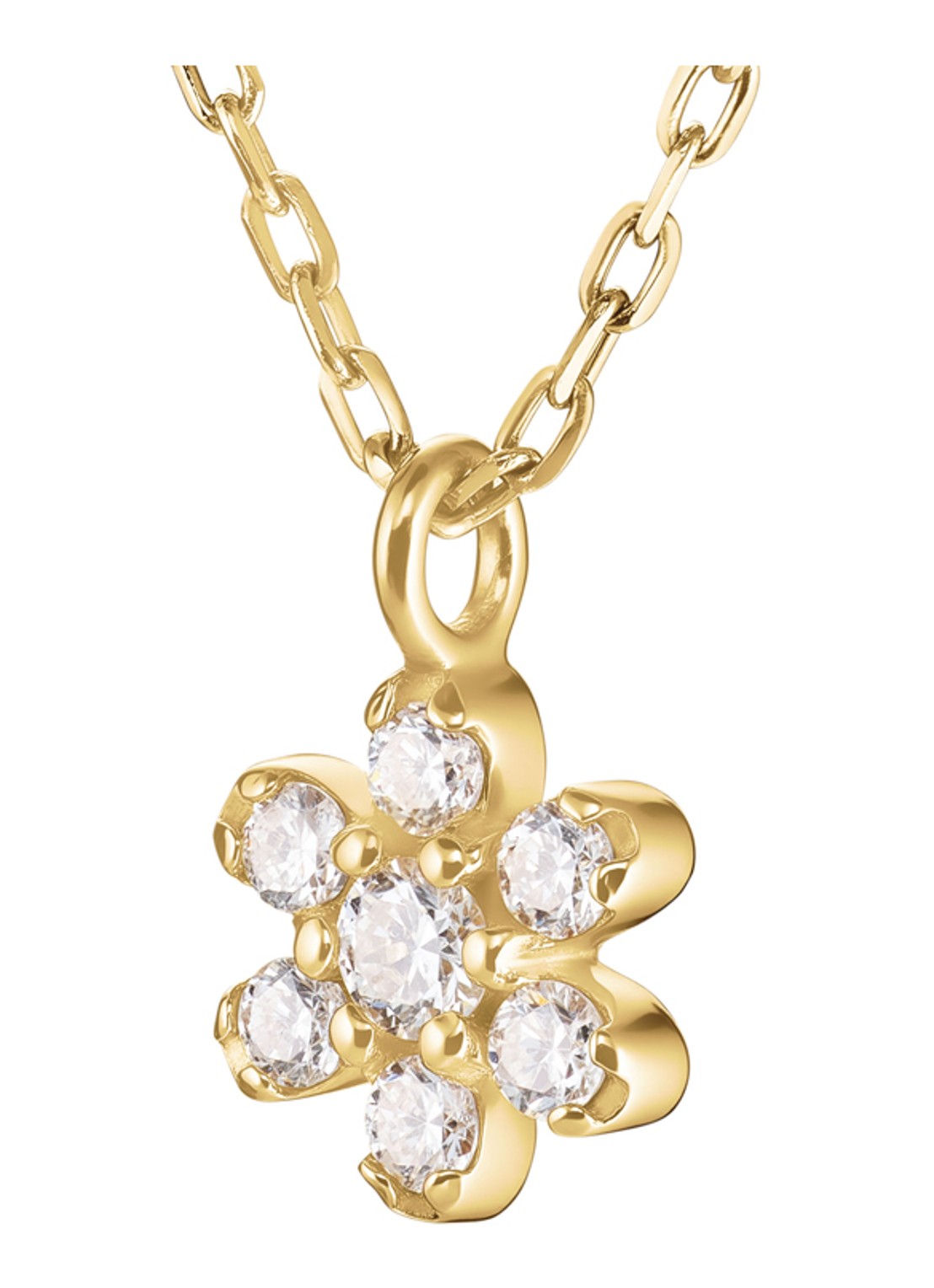 Rosefield Flower ketting van 14 karaat geelgoud - detail 2 goud