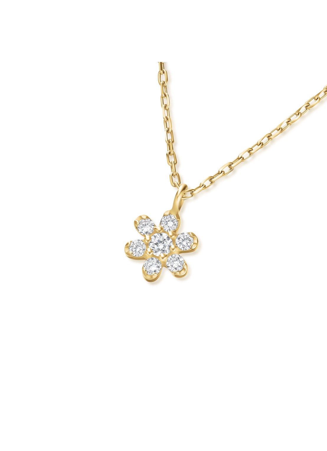 Rosefield Flower ketting van 14 karaat geelgoud - voorkant 4 goud