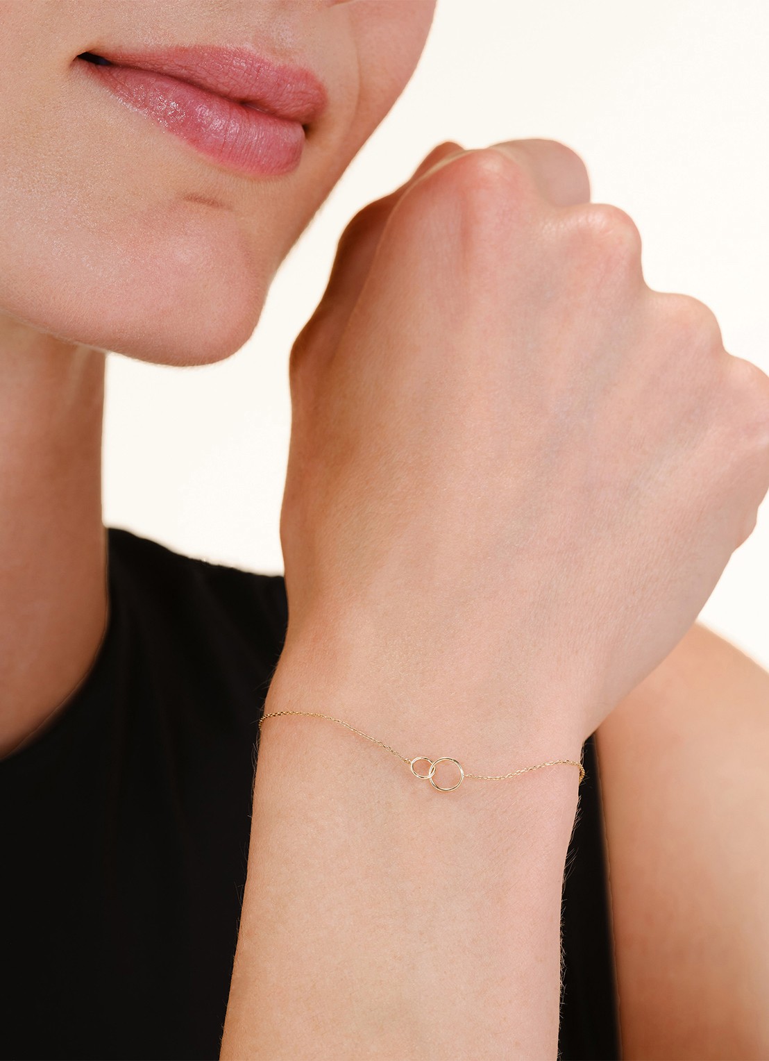Rosefield Gold Links armband van 14 karaat geelgoud - voorkant 2 goud