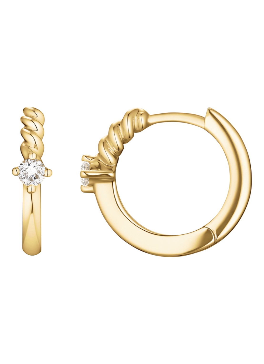 Rosefield Half Twist oorringen van 14 karaat geelgoud - detail 3 goud