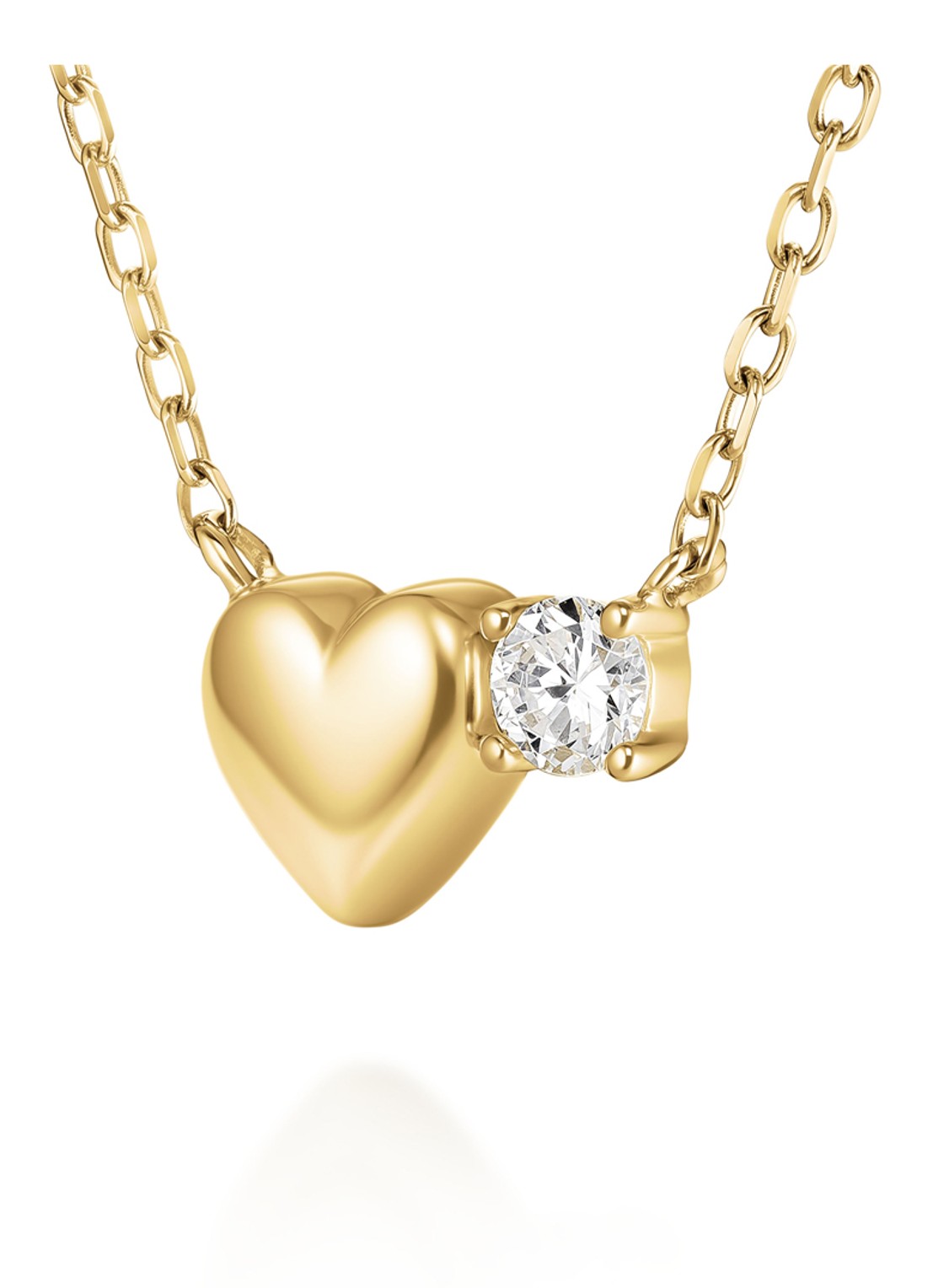 Rosefield Heart ketting van 14 karaat geelgoud - detail 5 goud
