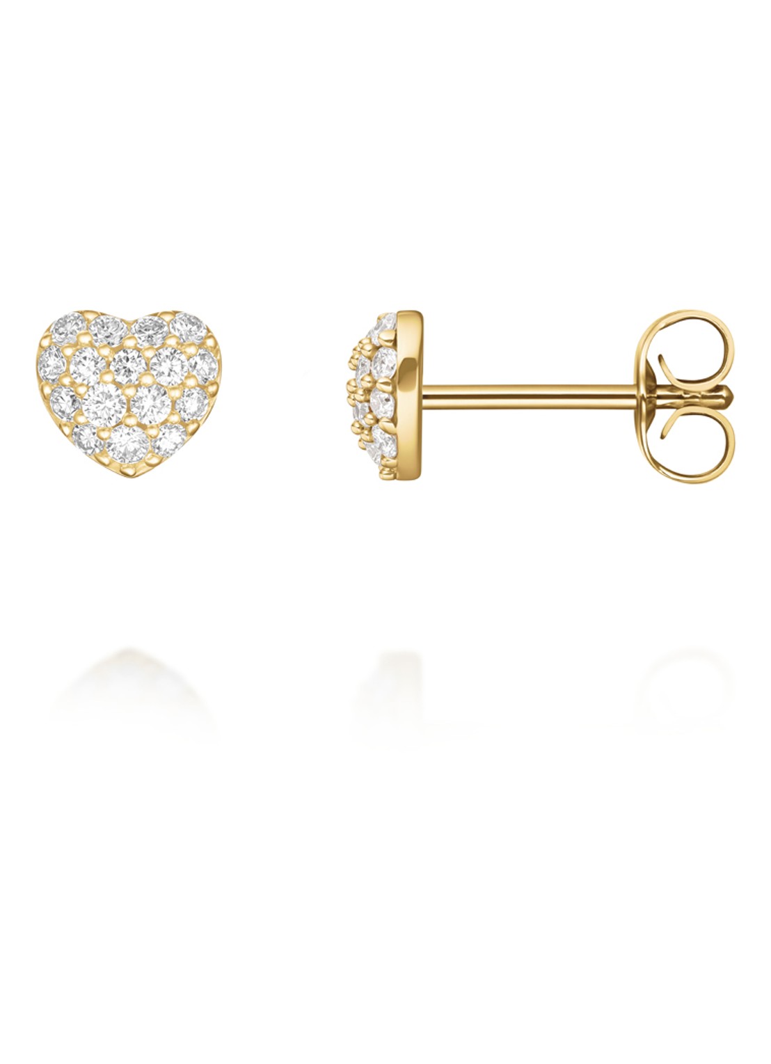 Rosefield  Heart Pave oorknopjes van 14 karaat geelgoud - detail 3 goud