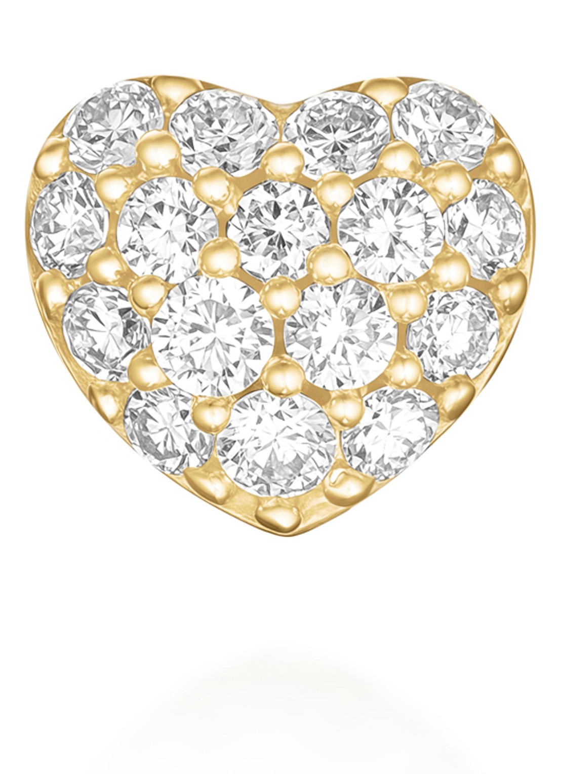 Rosefield  Heart Pave oorknopjes van 14 karaat geelgoud - detail 4 goud