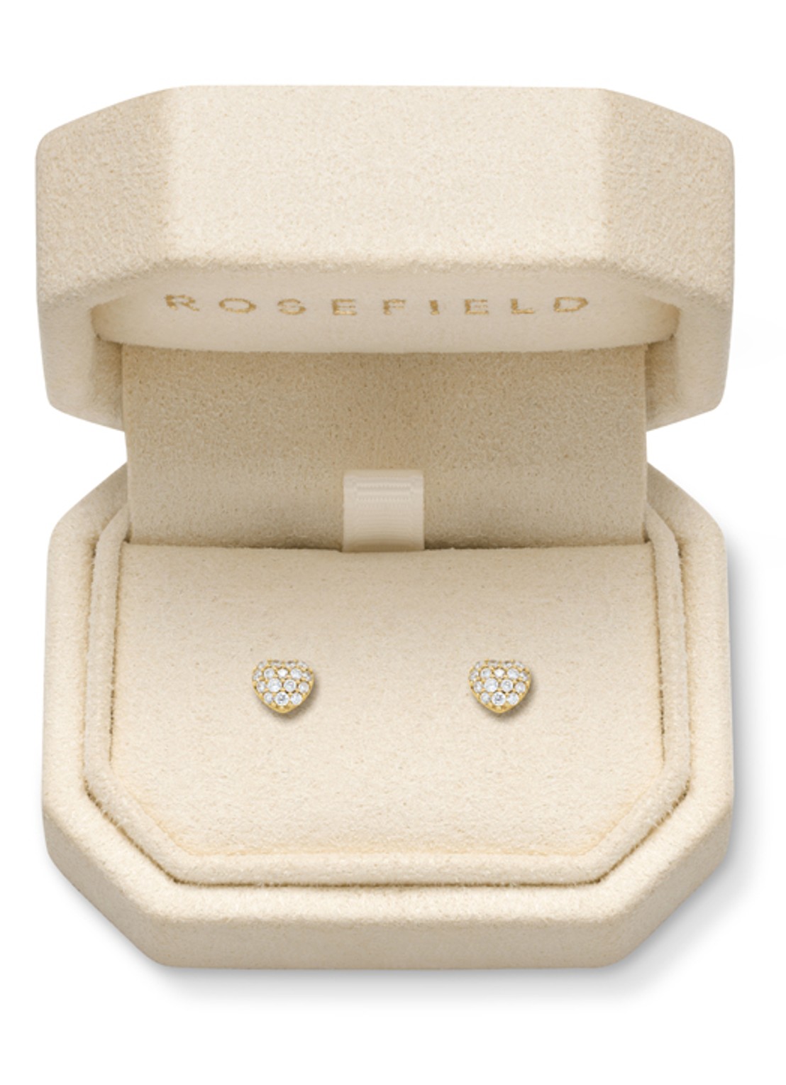 Rosefield  Heart Pave oorknopjes van 14 karaat geelgoud - detail 5 goud