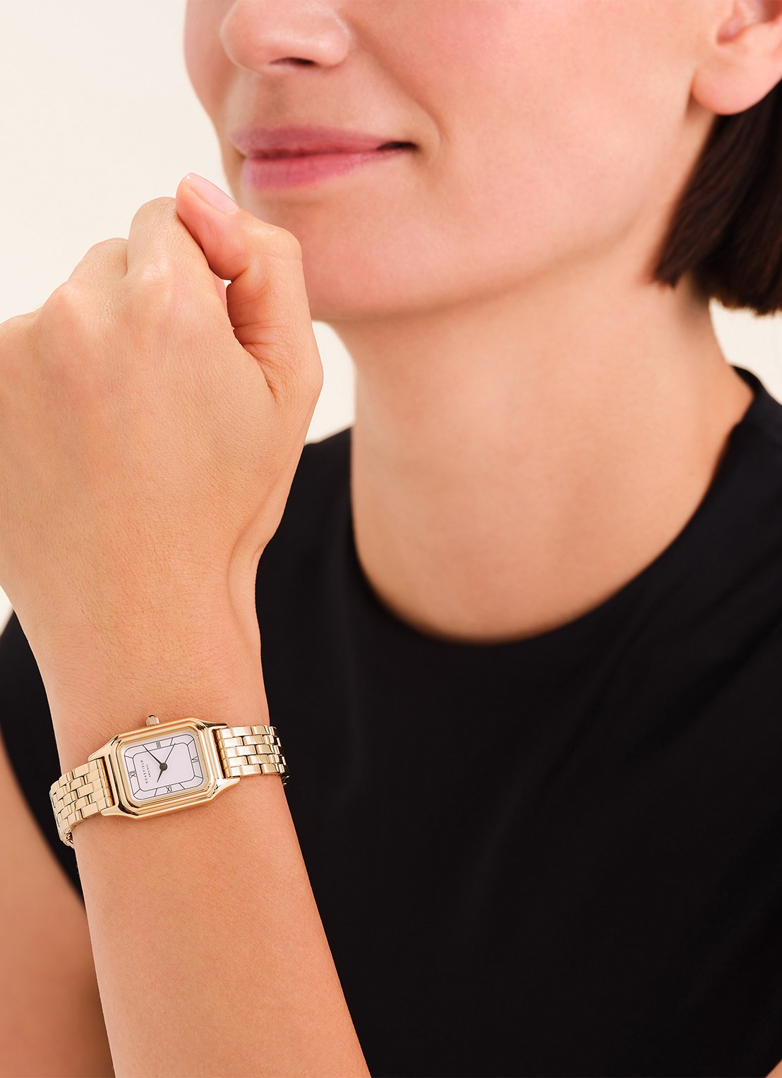 Rosefield Ivy horloge OCWGSG-OC01 - voorkant 5 goud