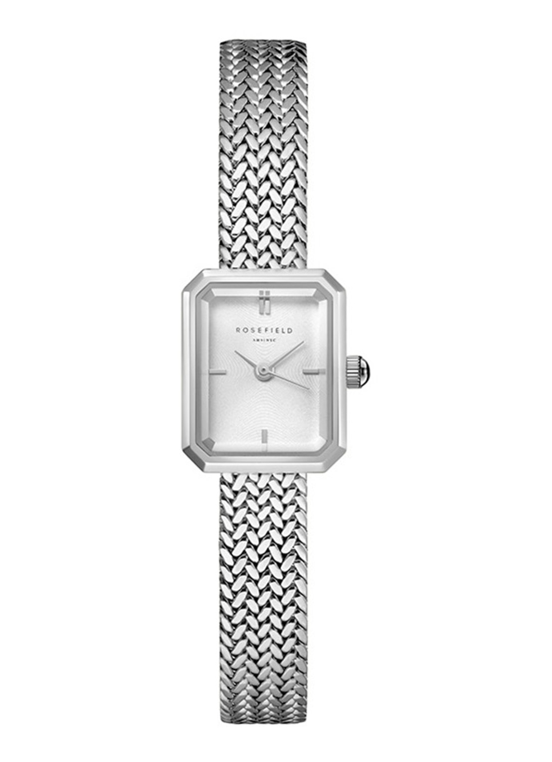 Rosefield Mini Octagon horloge MWSMS-M04 - voorkant zilver