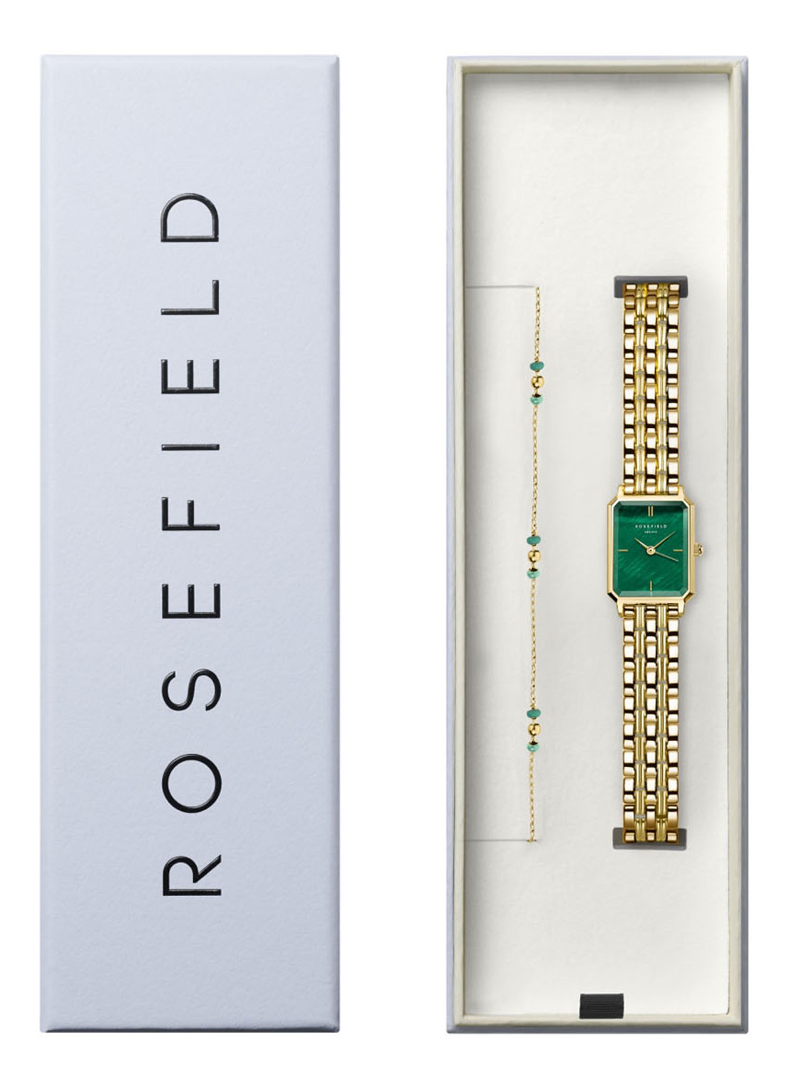 Rosefield Octagon XS horloge giftset OEGSG-X280 - voorkant goud