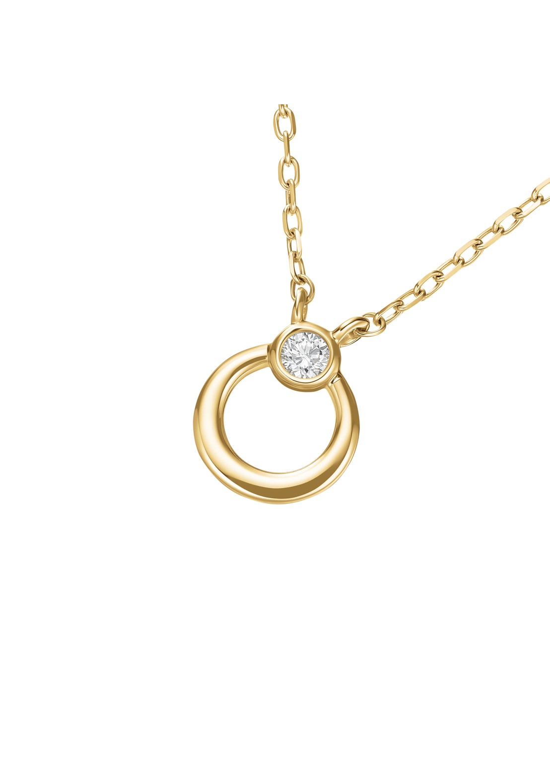 Rosefield Open Circle ketting van 14 karaat geelgoud - detail 2 goud
