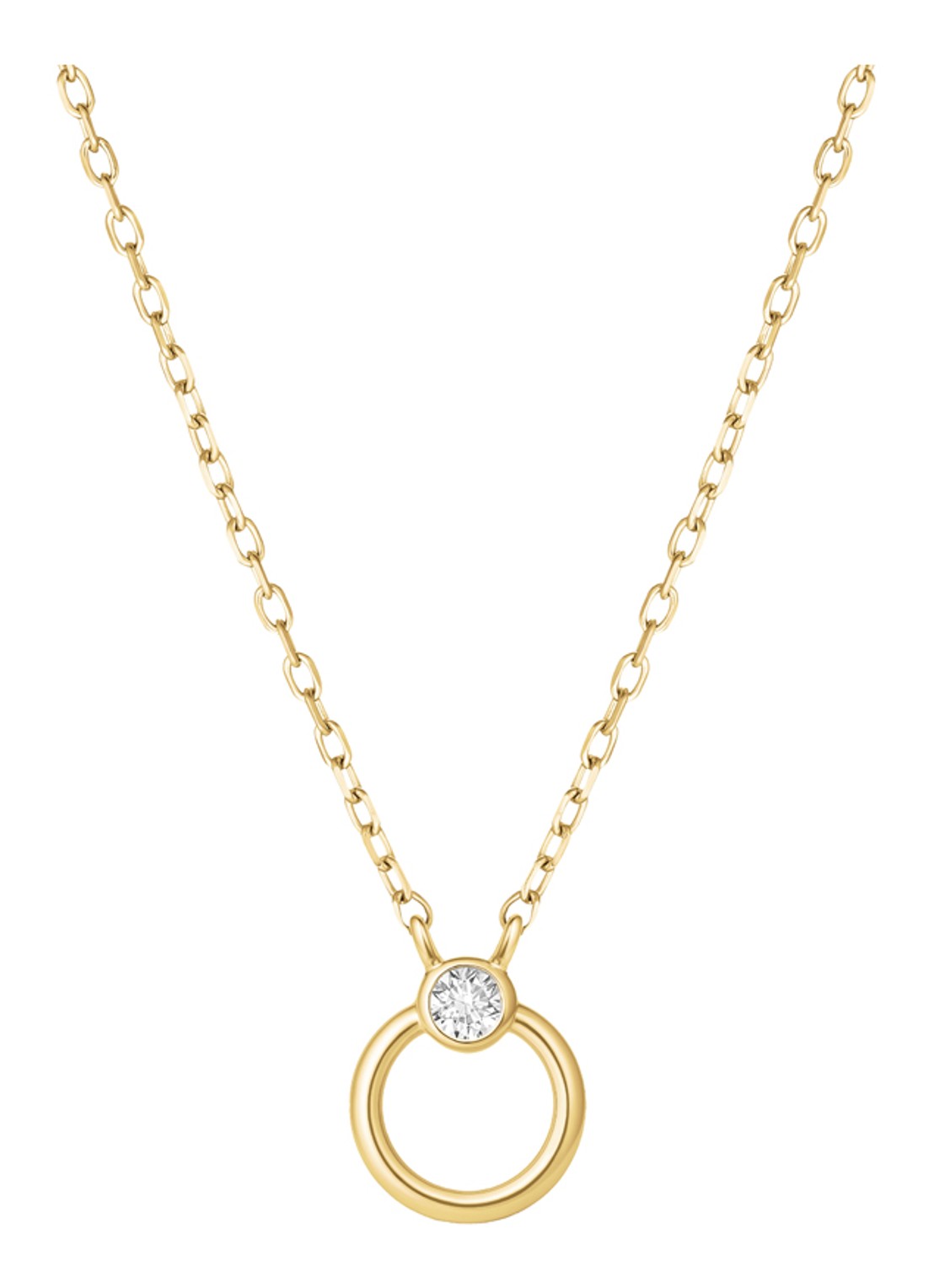 Rosefield Open Circle ketting van 14 karaat geelgoud - voorkant 5 goud