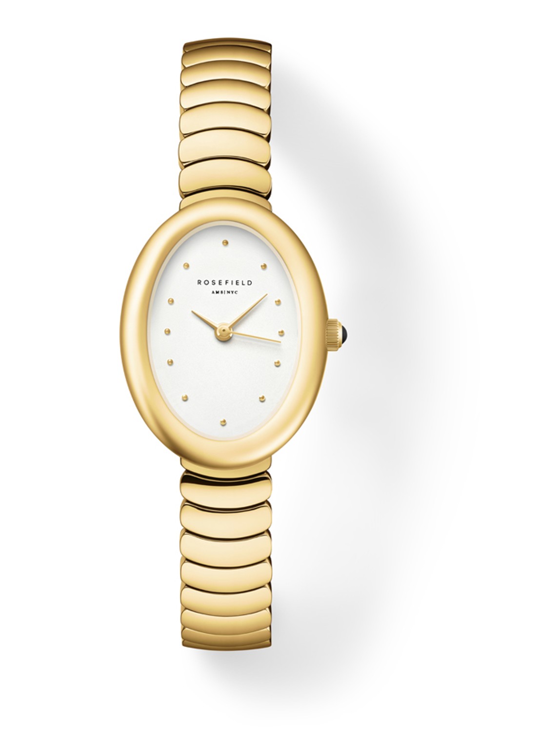 Rosefield Ovale horloge OVWGSG-OV19 - voorkant 4 goud