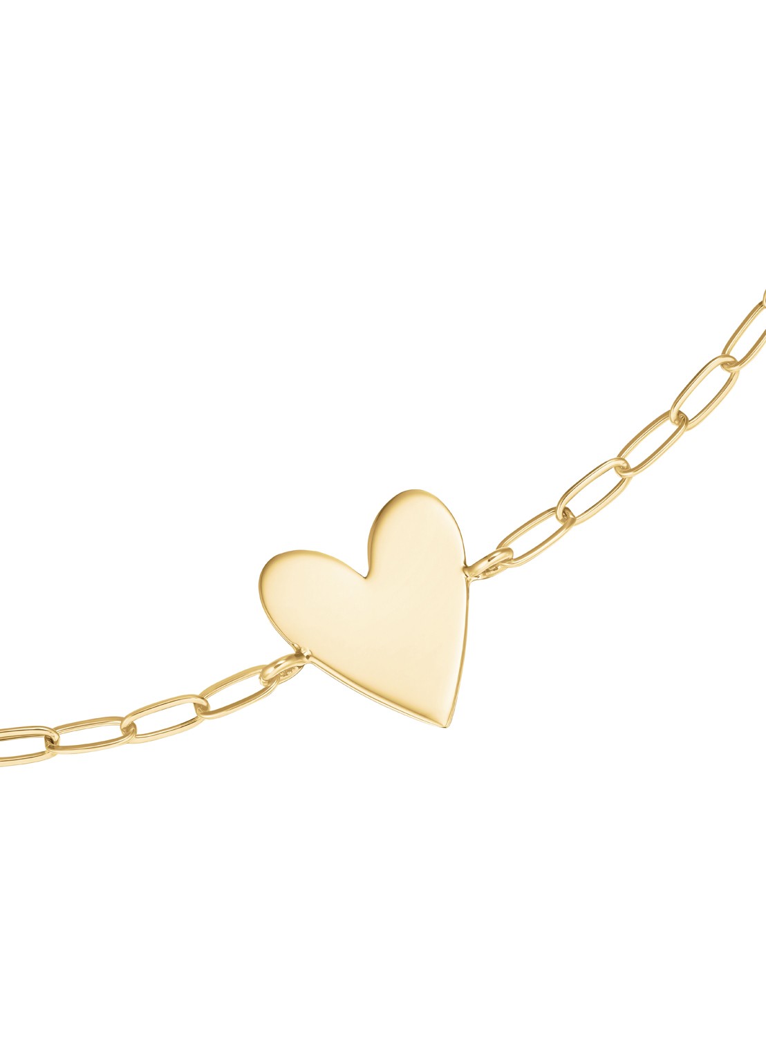 Rosefield Plain Heart armband van 14 karaat geelgoud - detail goud