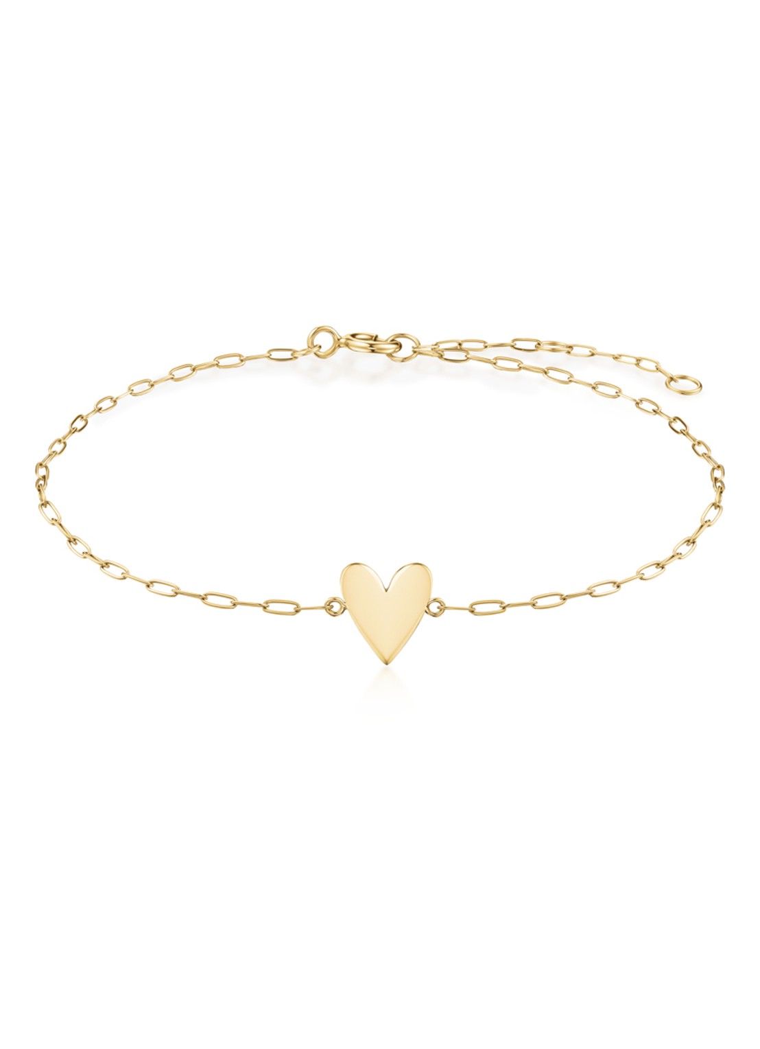 Rosefield Plain Heart armband van 14 karaat geelgoud - voorkant 4 goud