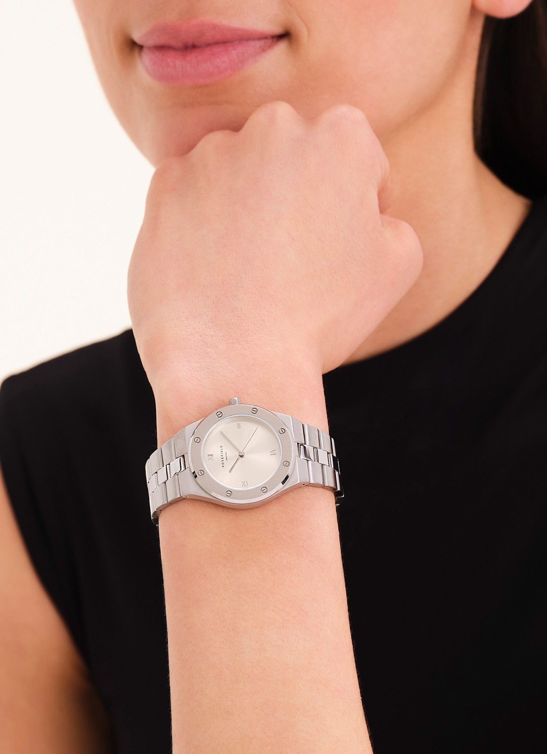 Rosefield Rose horloge SPCSSS-SP03 - voorkant 2 zilver