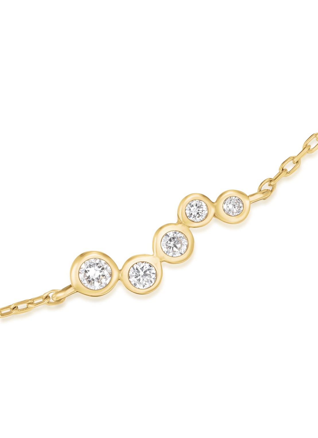 Rosefield Short Wave armband van 14 karaat geelgoud - detail goud