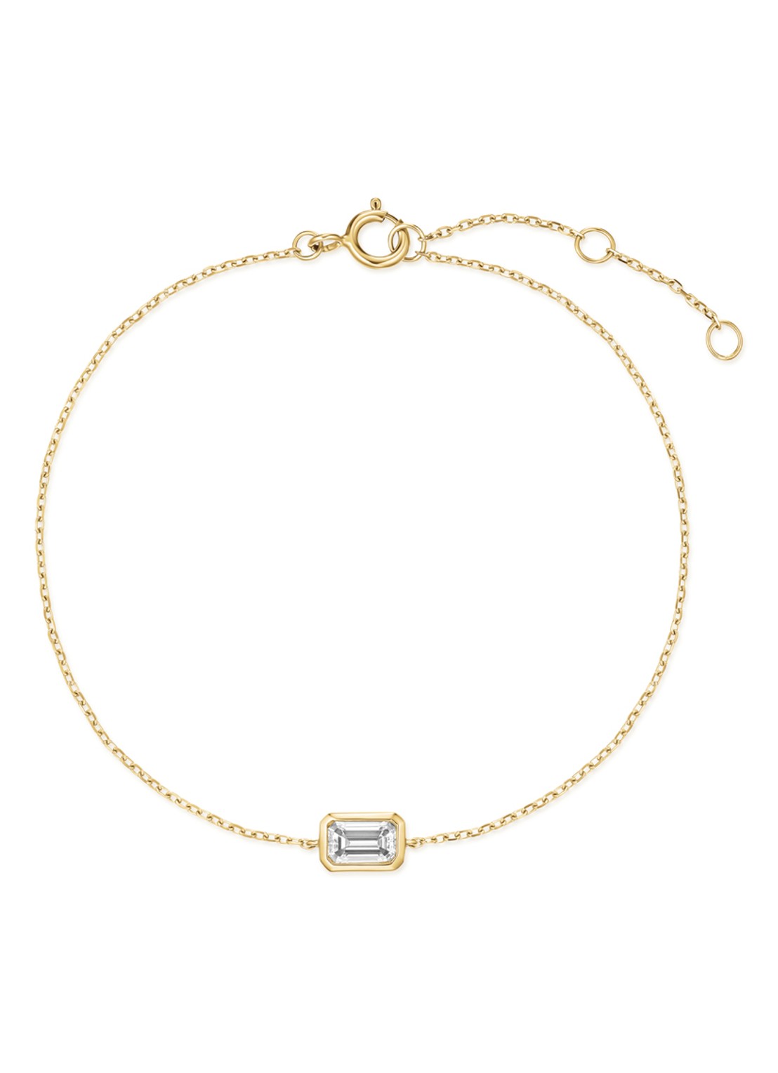 Rosefield Single Square armband van 14 karaat geelgoud - detail 4 goud