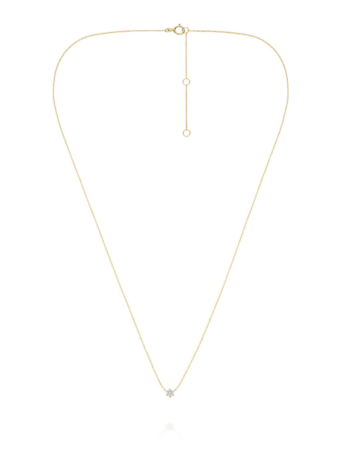 Rosefield Solitaire Prong ketting van 14 karaat geelgoud - detail 3 goud