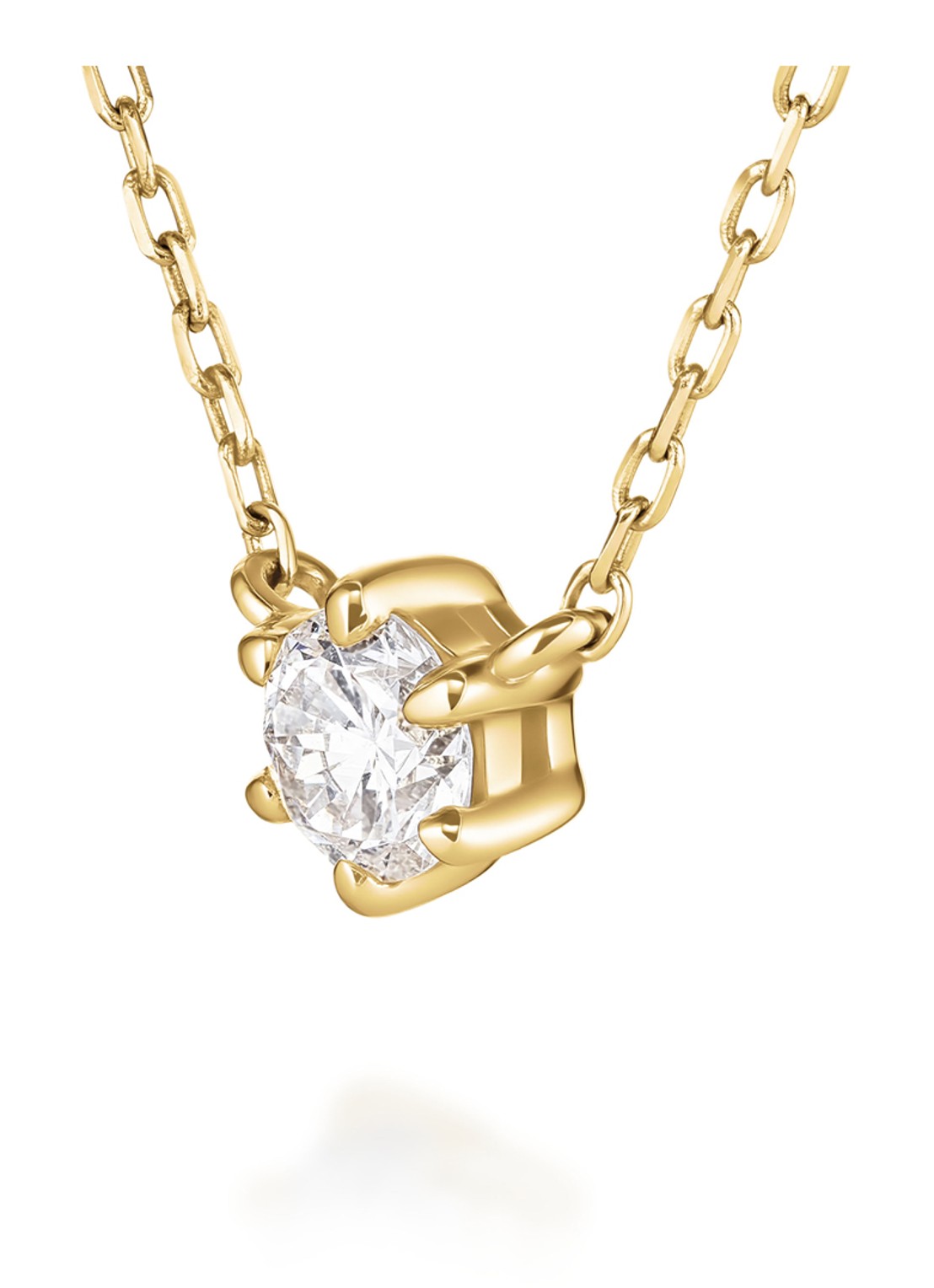 Rosefield Solitaire Prong ketting van 14 karaat geelgoud - detail 5 goud