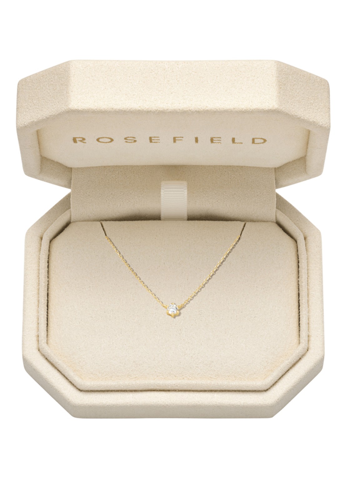 Rosefield Solitaire Prong ketting van 14 karaat geelgoud - detail 6 goud